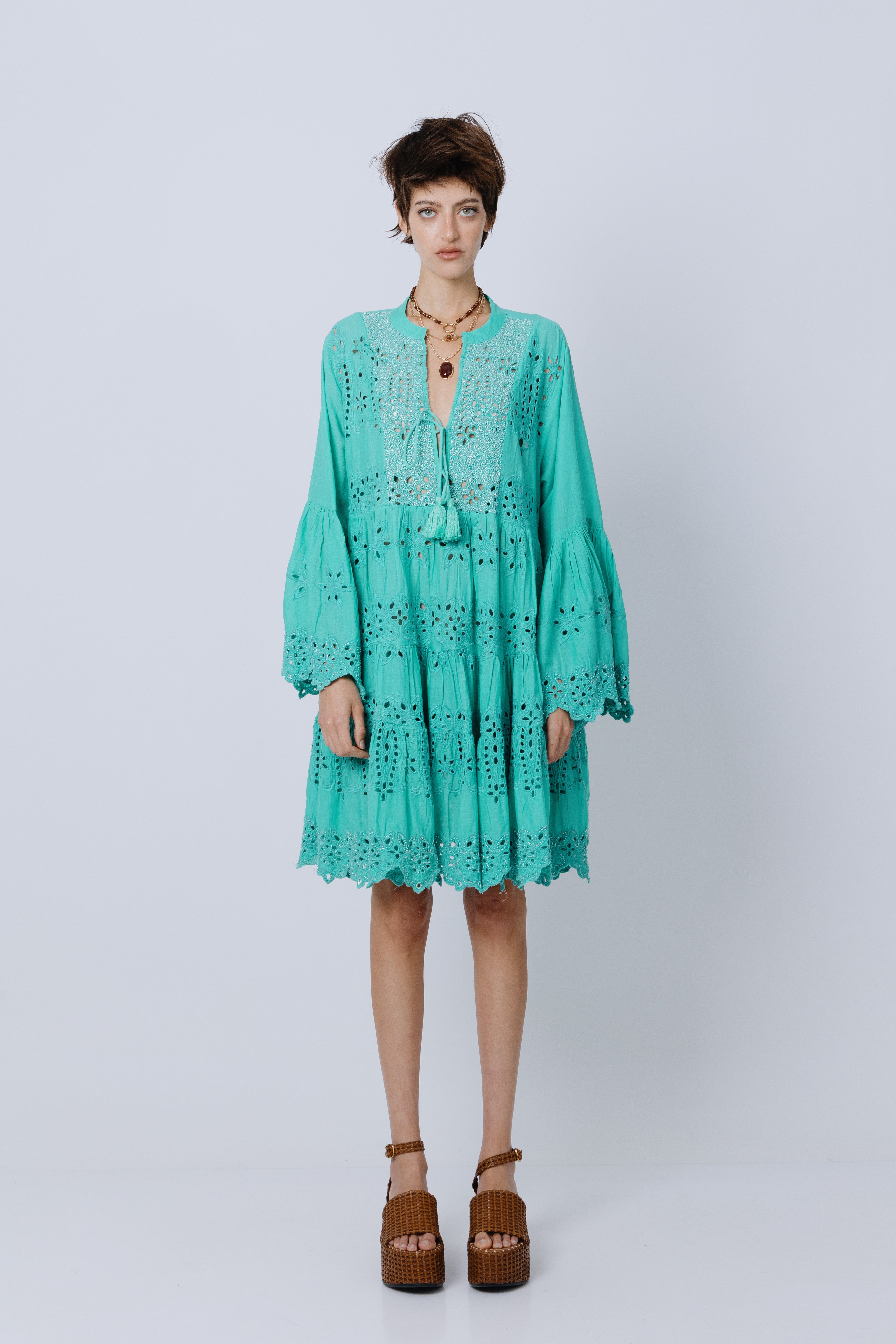 שמלת ריזורט תחרה כותנה טיפאני