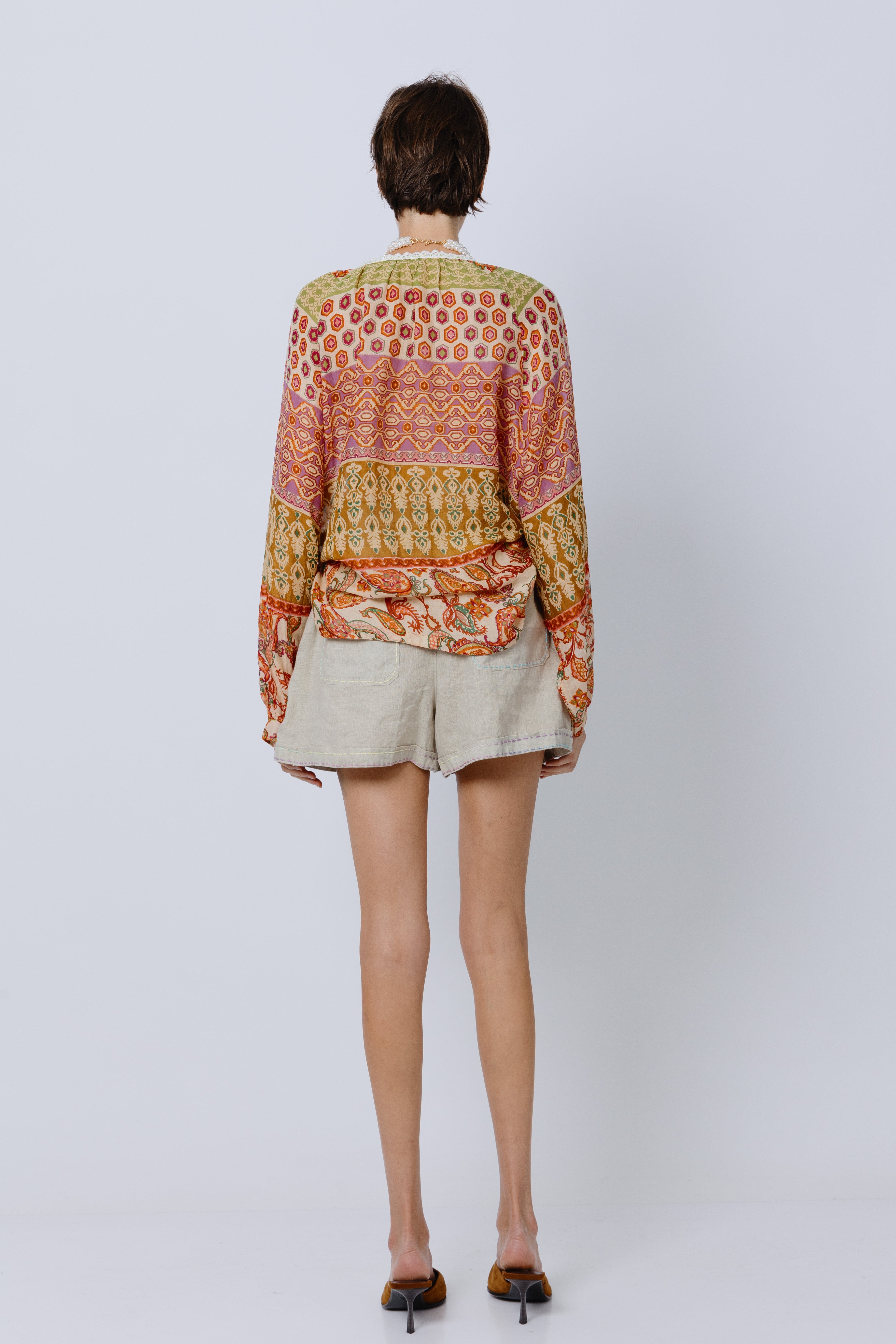 חולצת כותנה דפוס הינדי-פולק