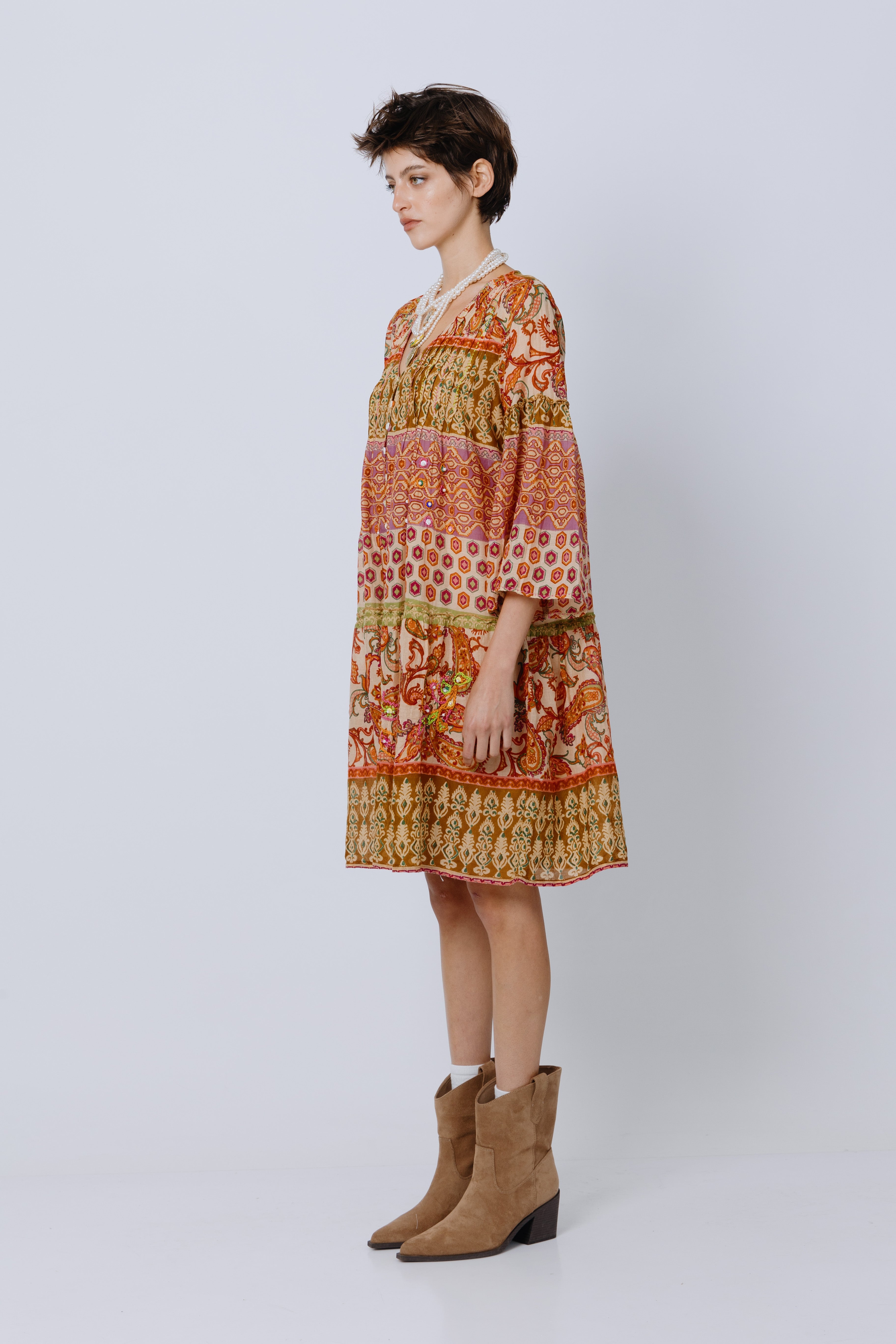 שמלת כותנה הינדי-פולק