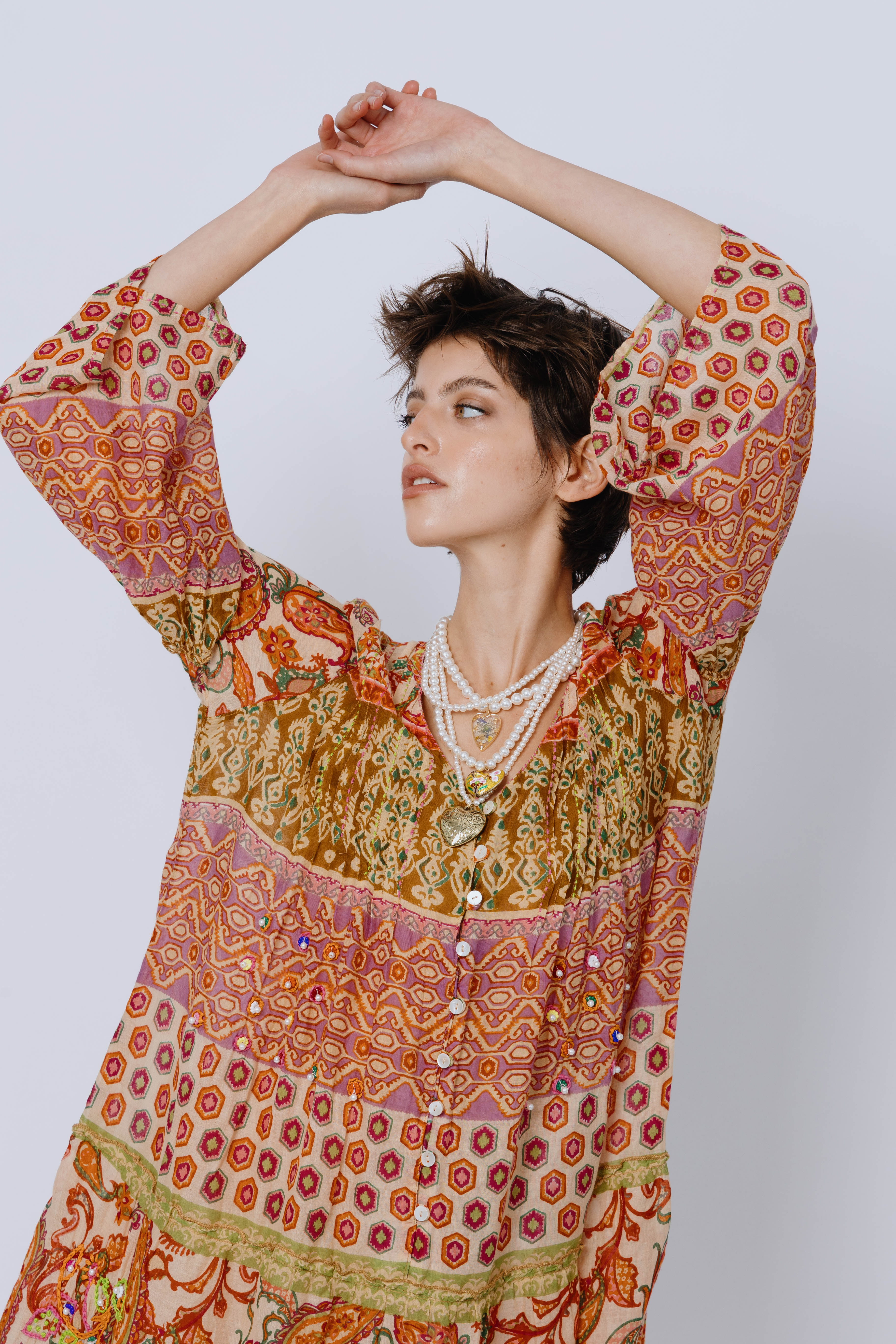 שמלת כותנה הינדי-פולק