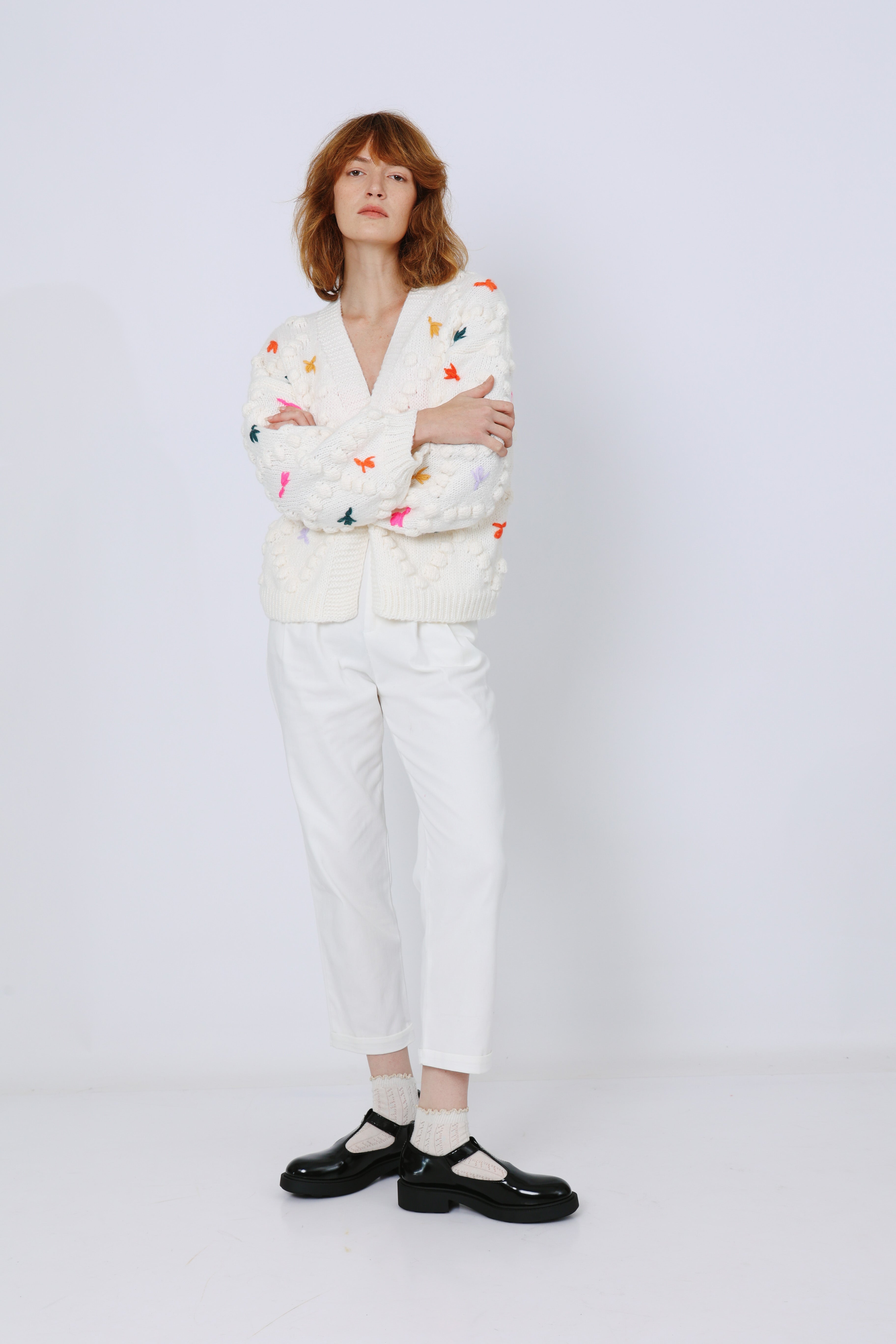 מכנסי כותנה שמנת