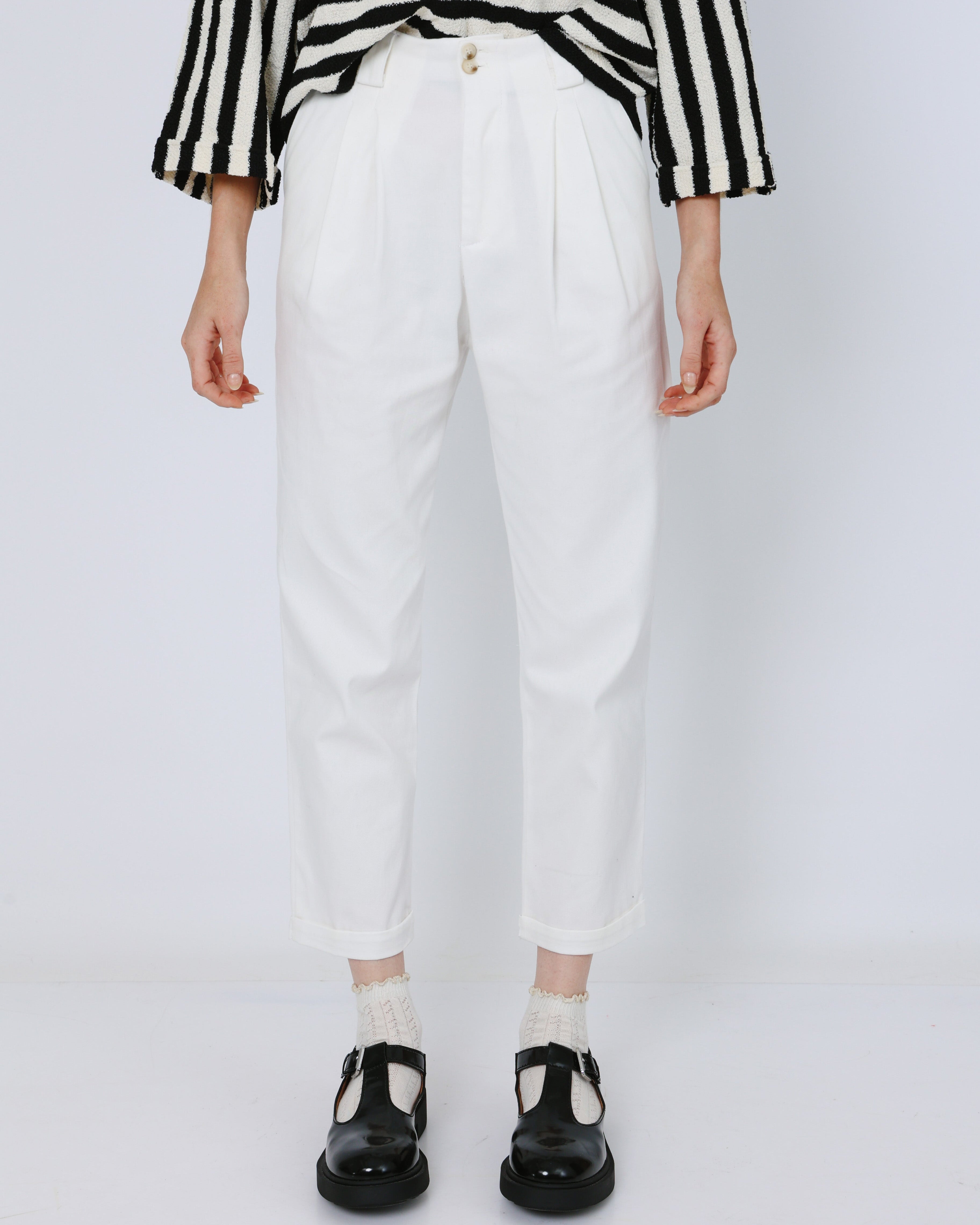 מכנסי כותנה שמנת