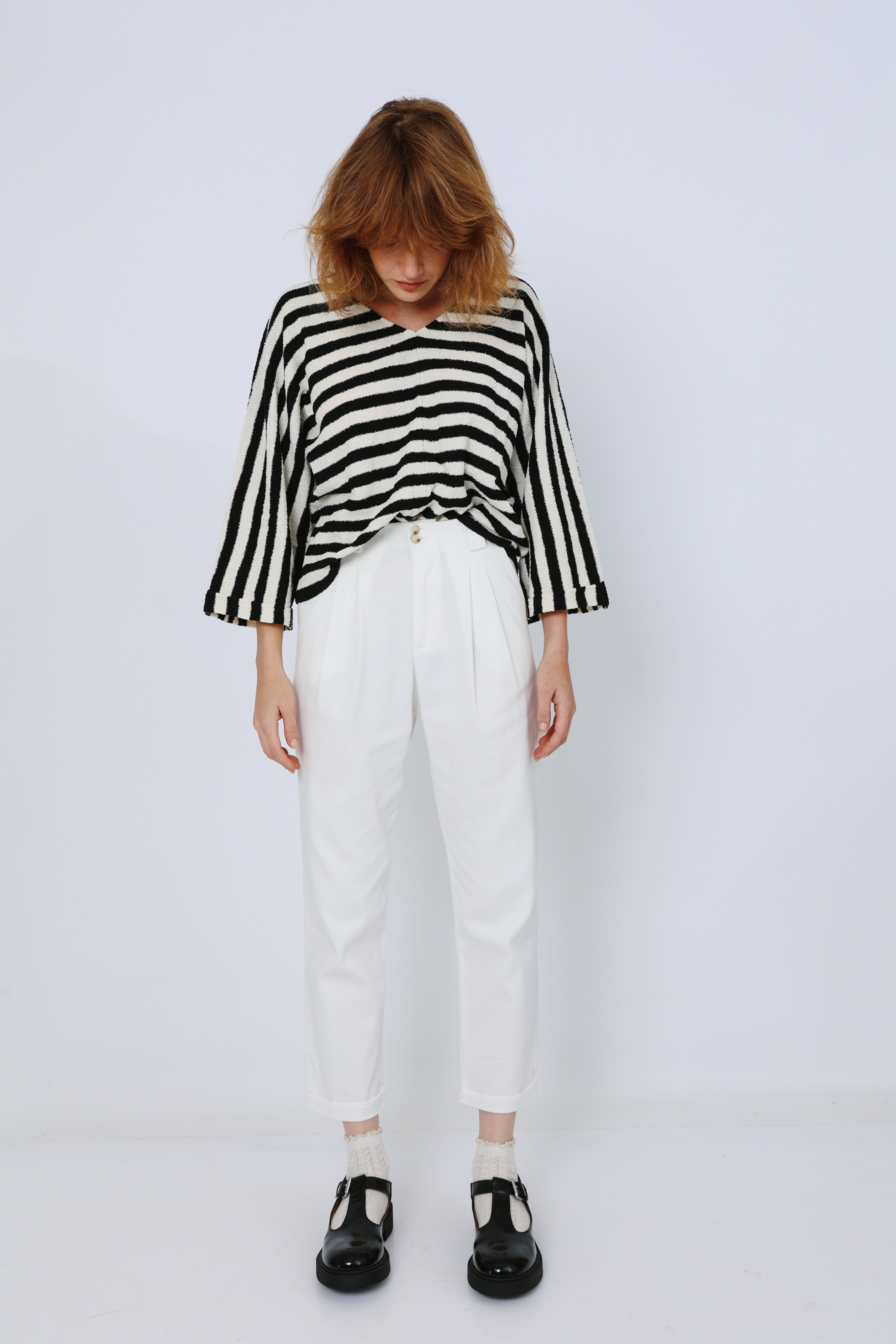 מכנסי כותנה שמנת