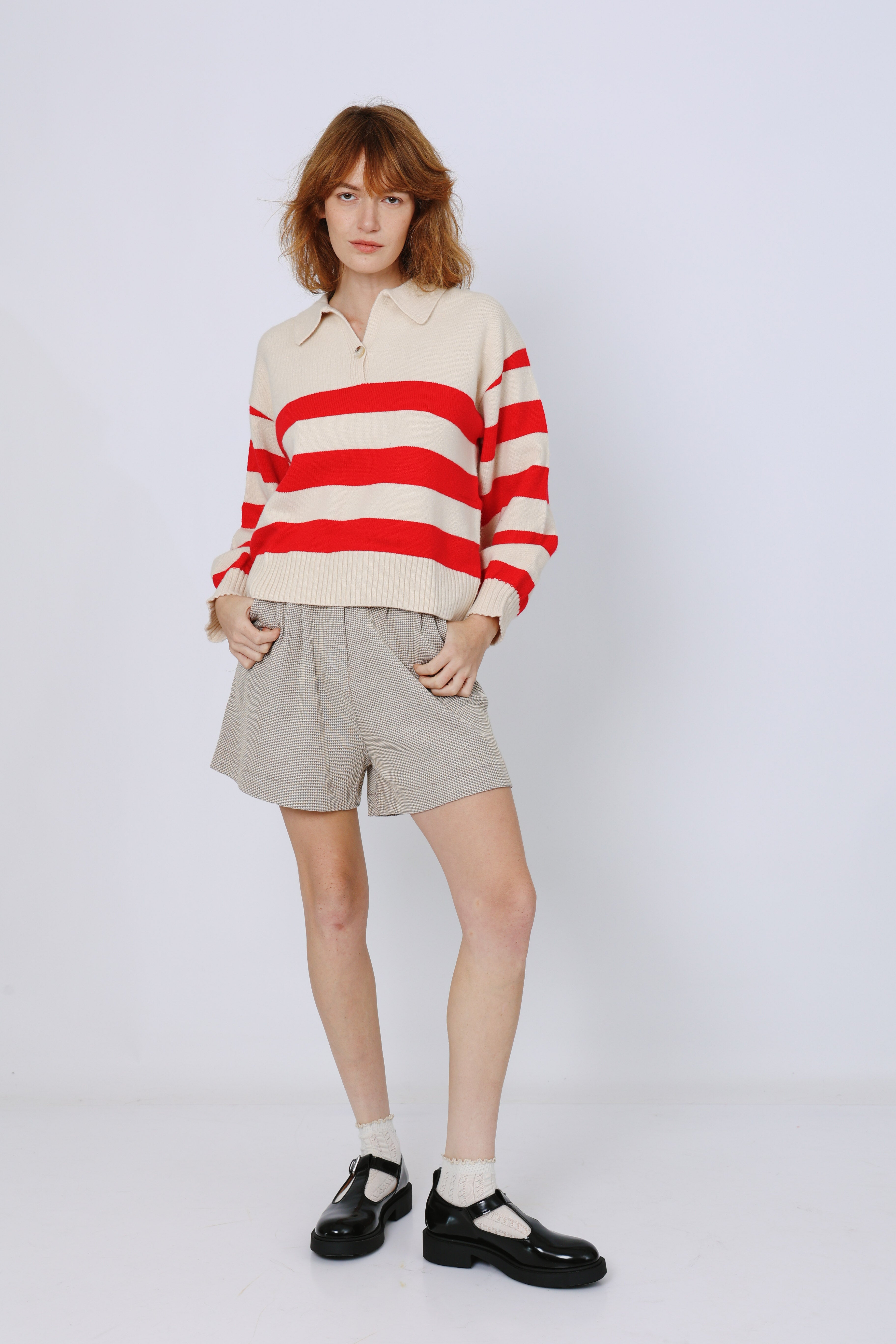 סוודר פולו פסים אן