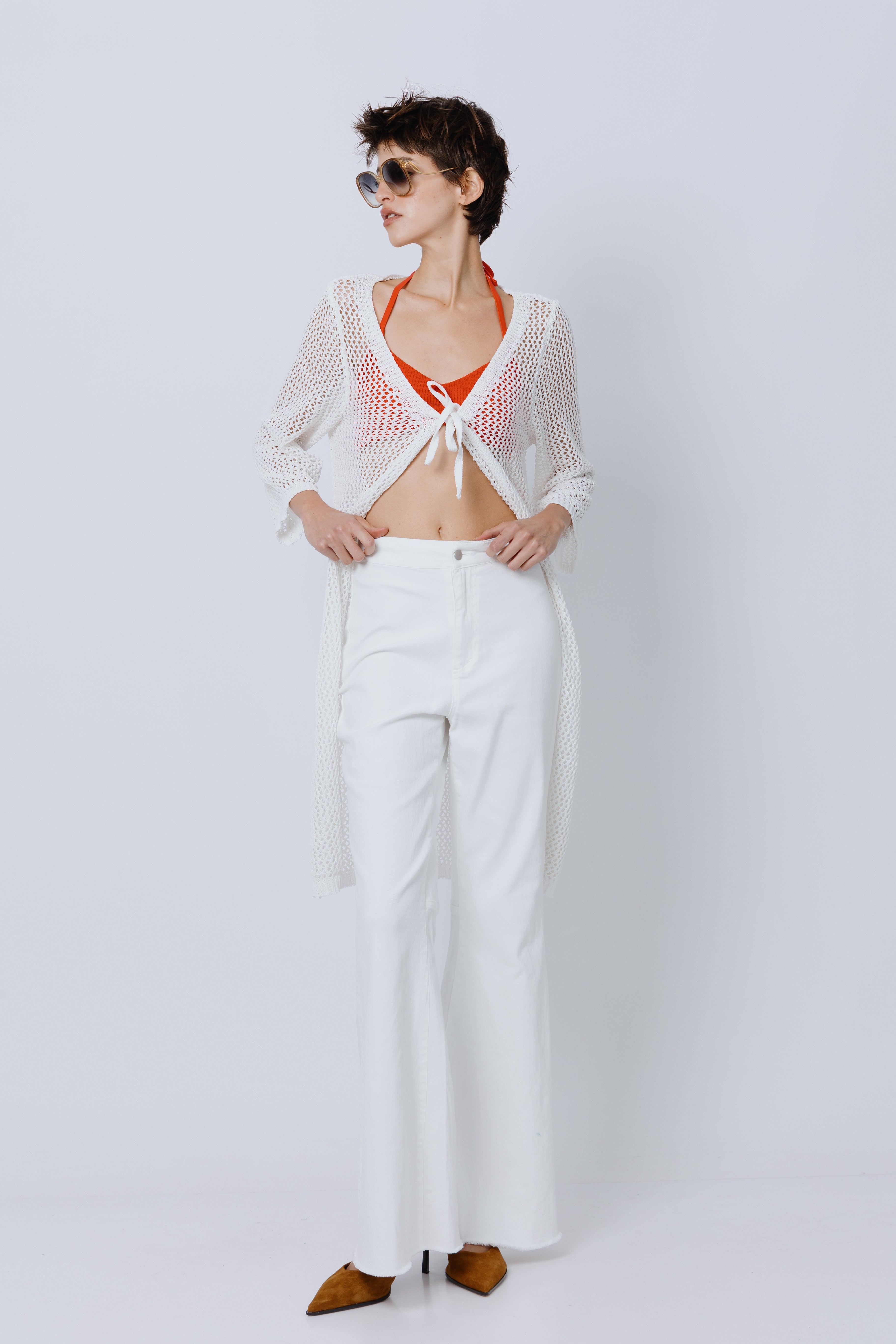 ג'ינס לבן גבוה- סאן טרופה