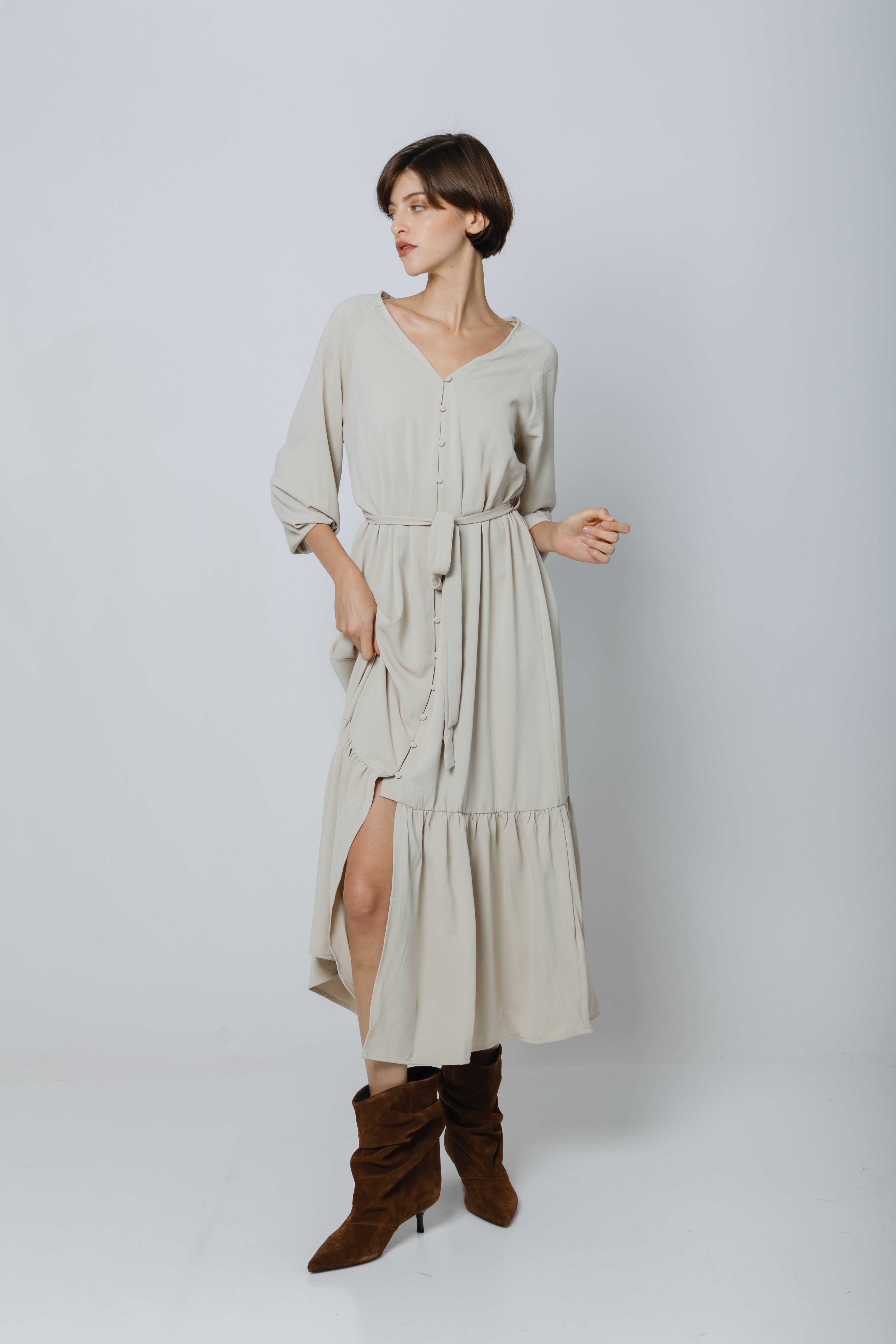 שמלת מקסי כפתרה אלמה