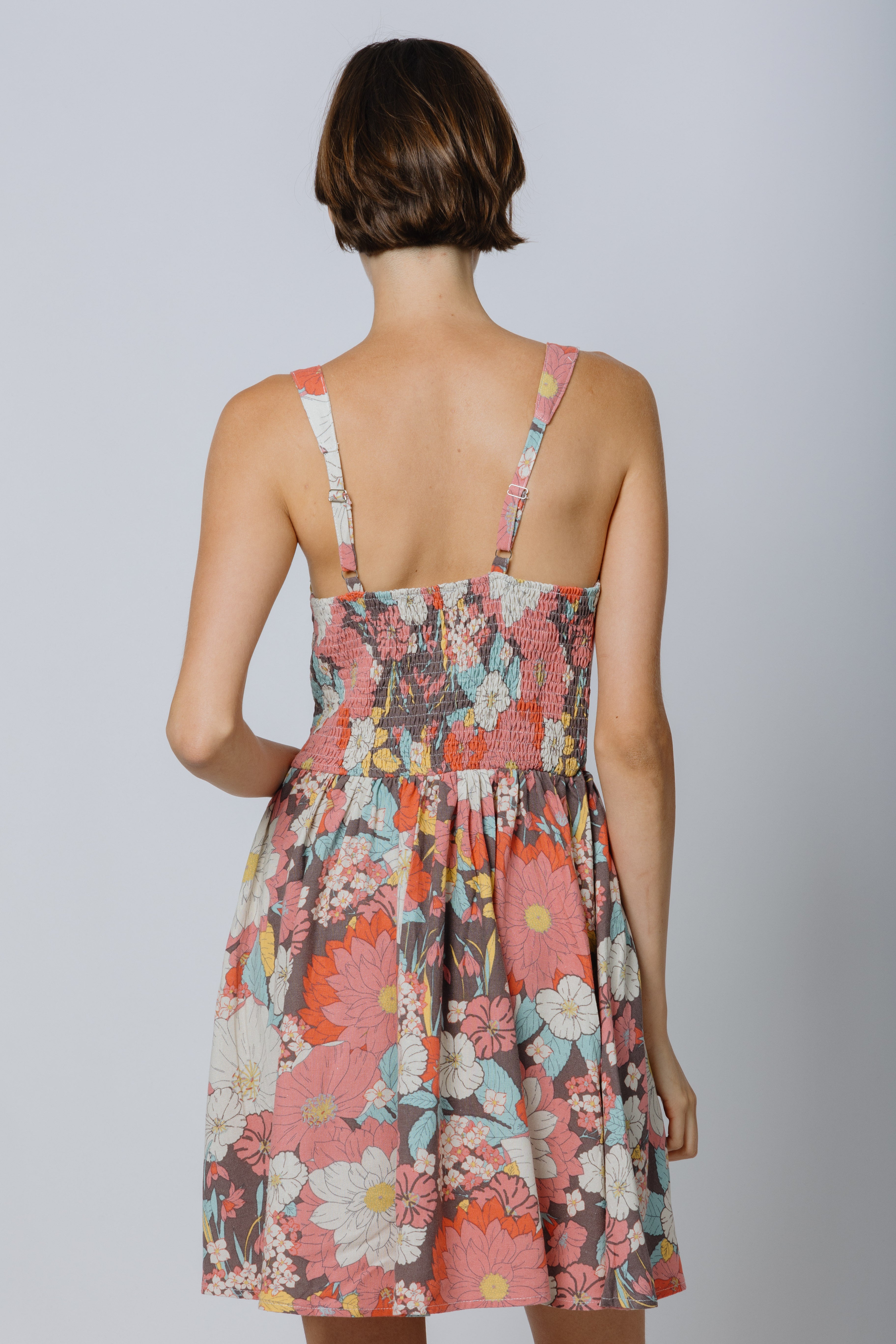 שמלת מיני פשתן פלורה