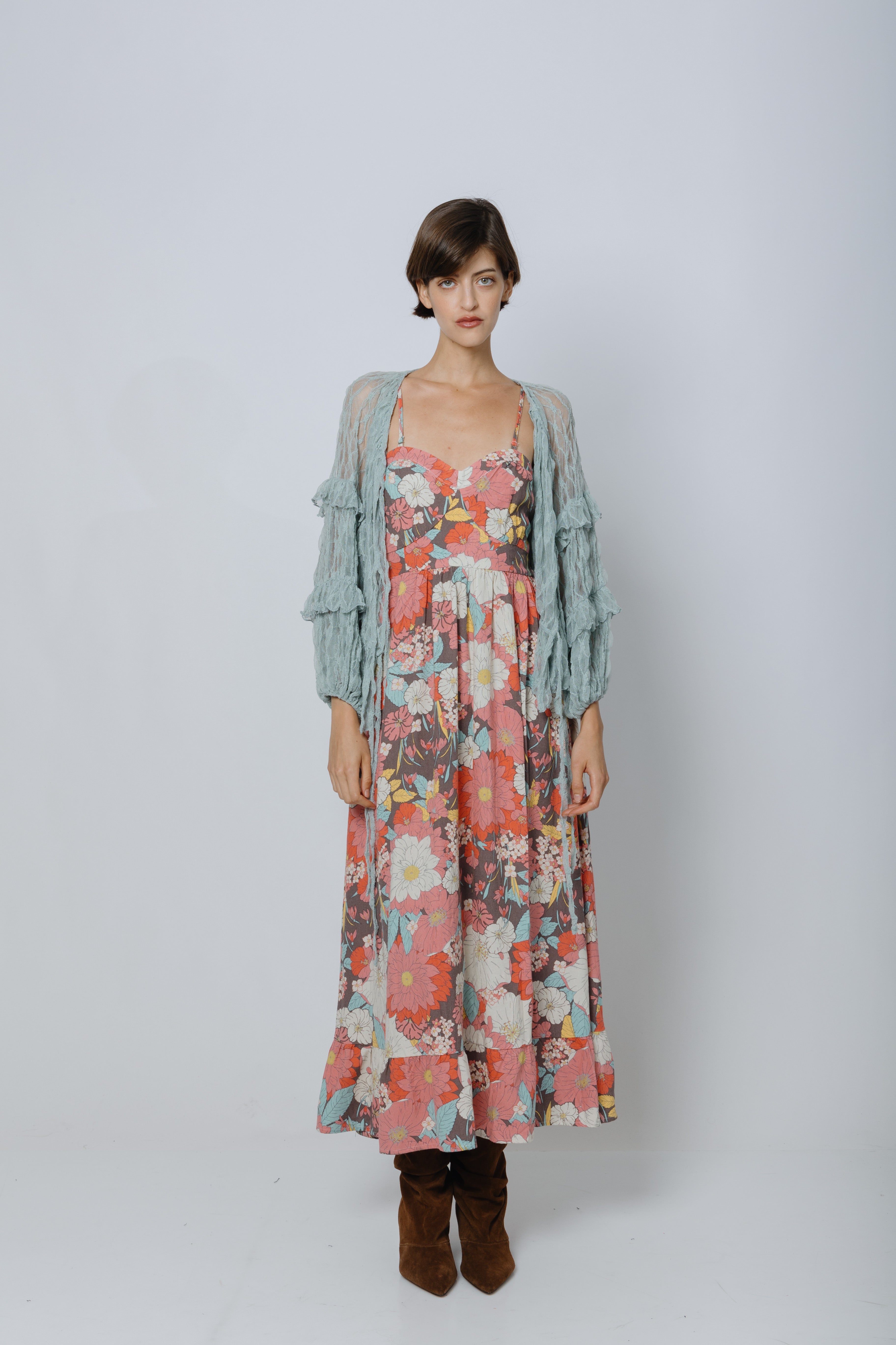 שמלת פלורה פשתן