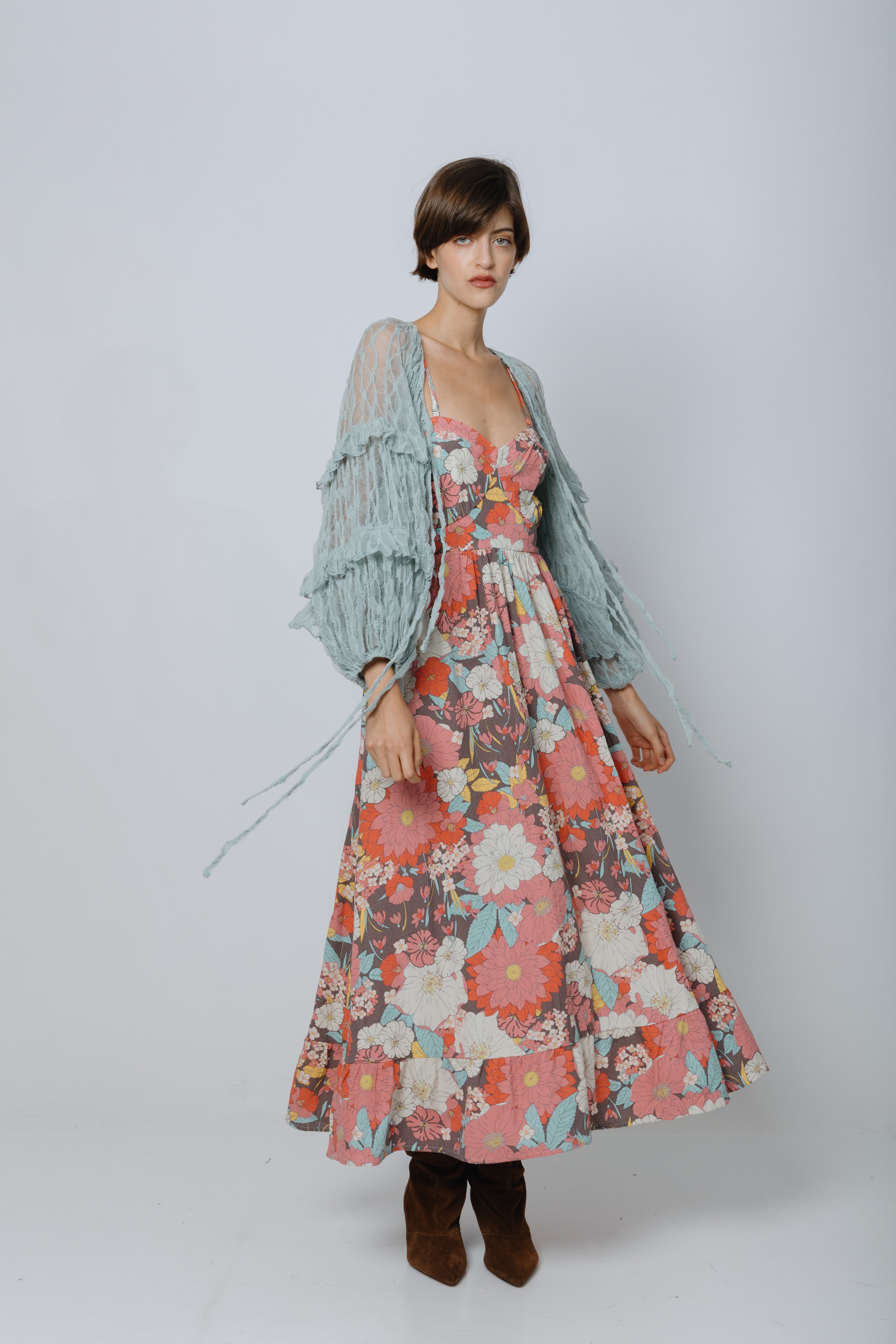 שמלת פלורה פשתן