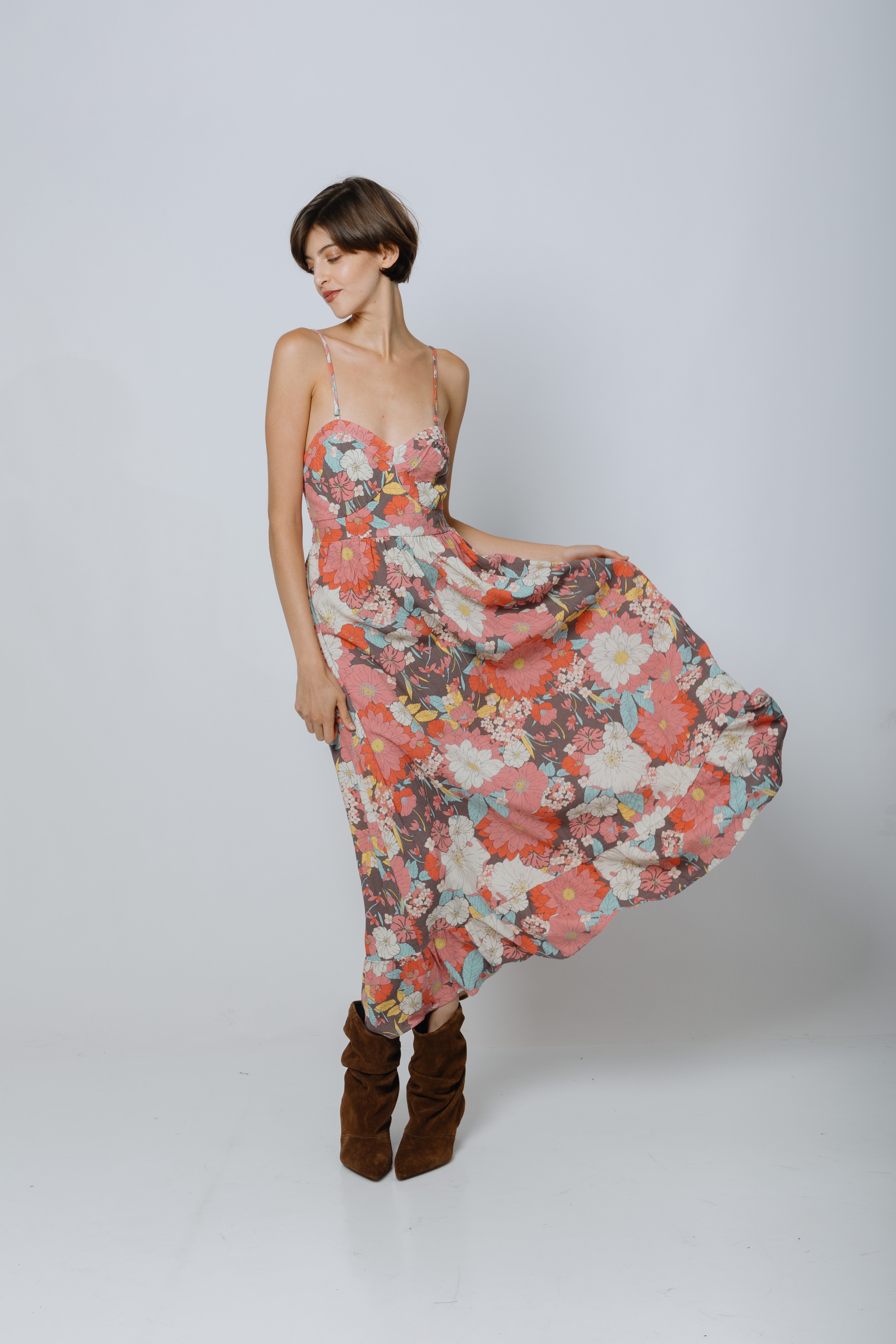 שמלת פלורה פשתן