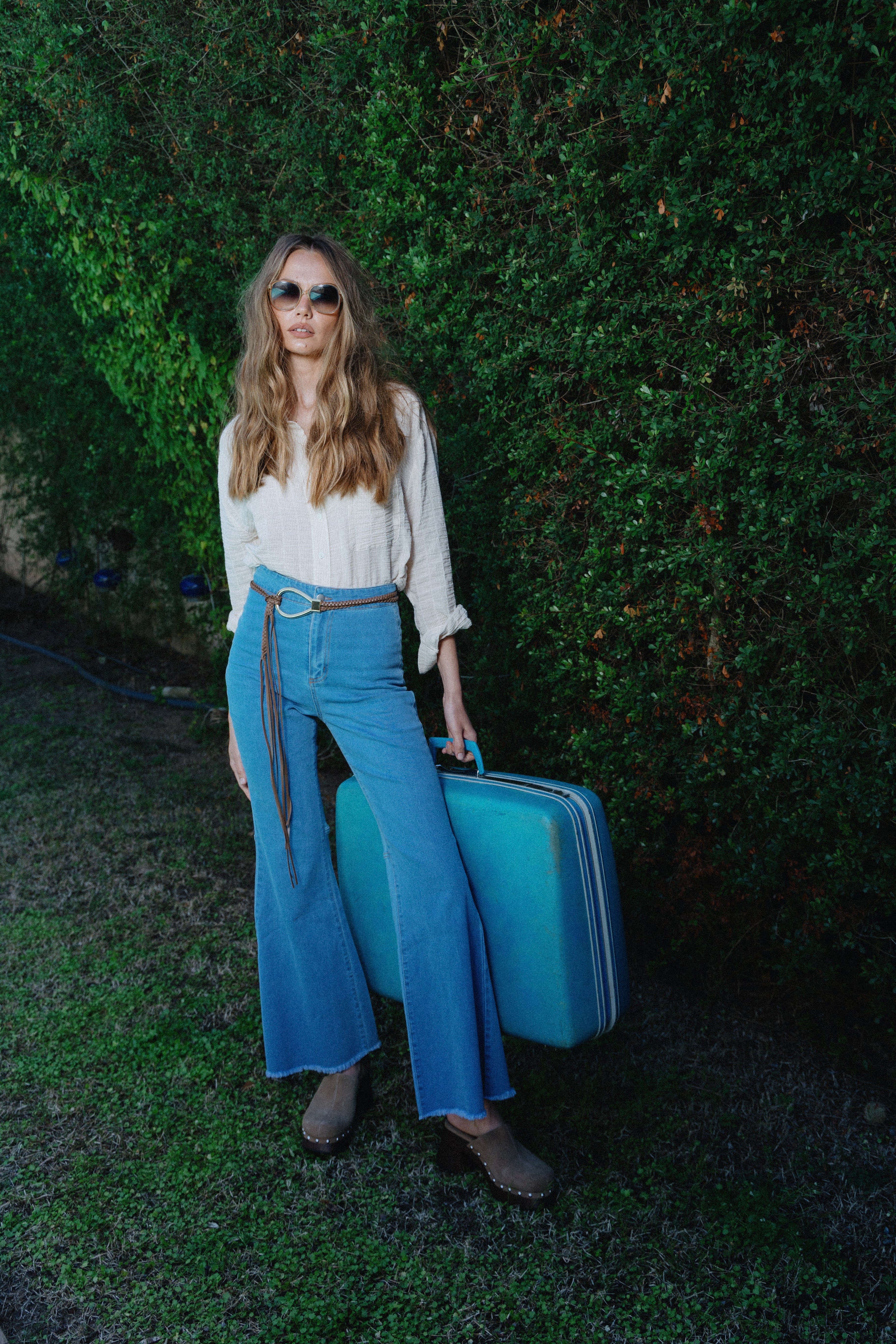 חולצת כותנה פשתן מכופתרת בריג'יט