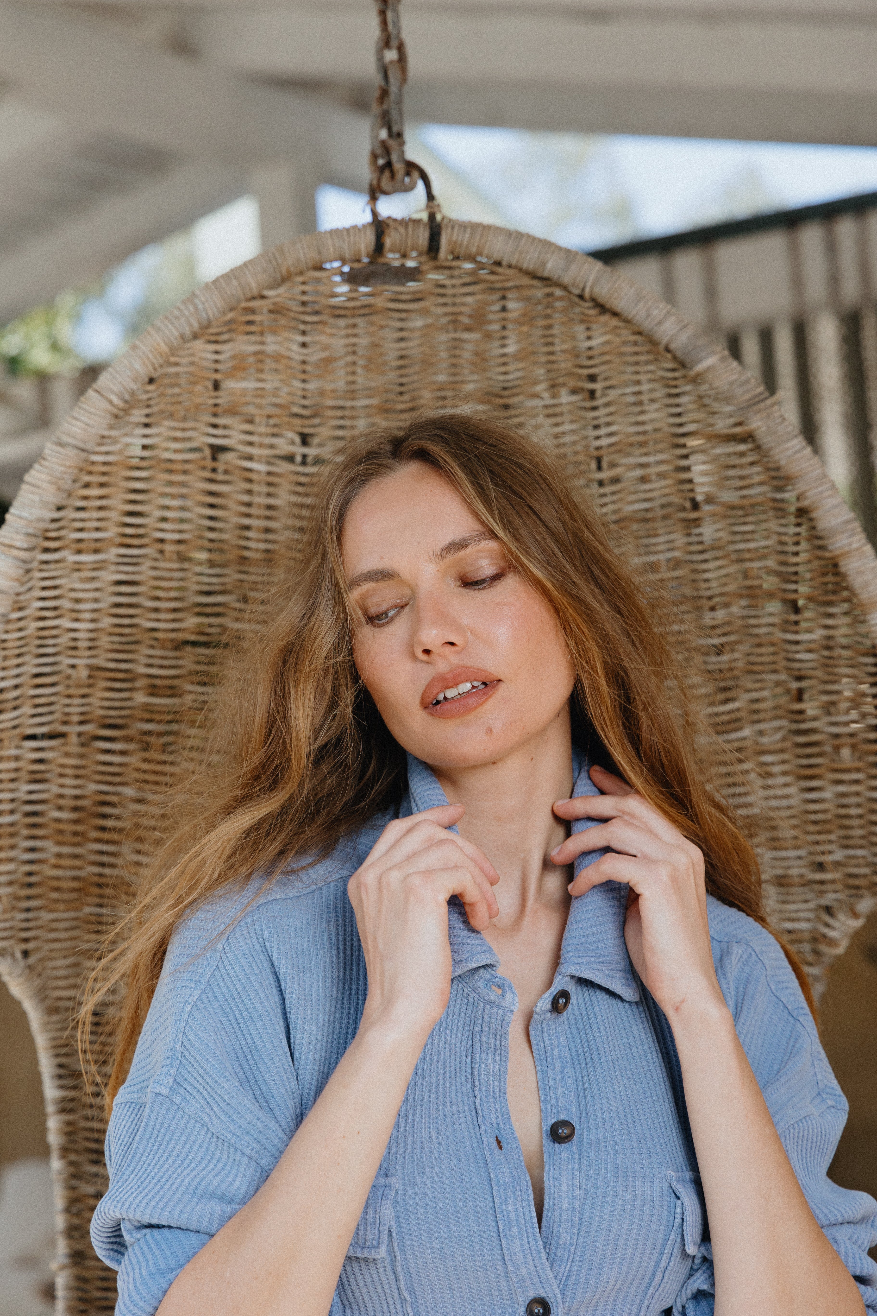 חולצת ואוברסייז פל כותנה מכופתרת