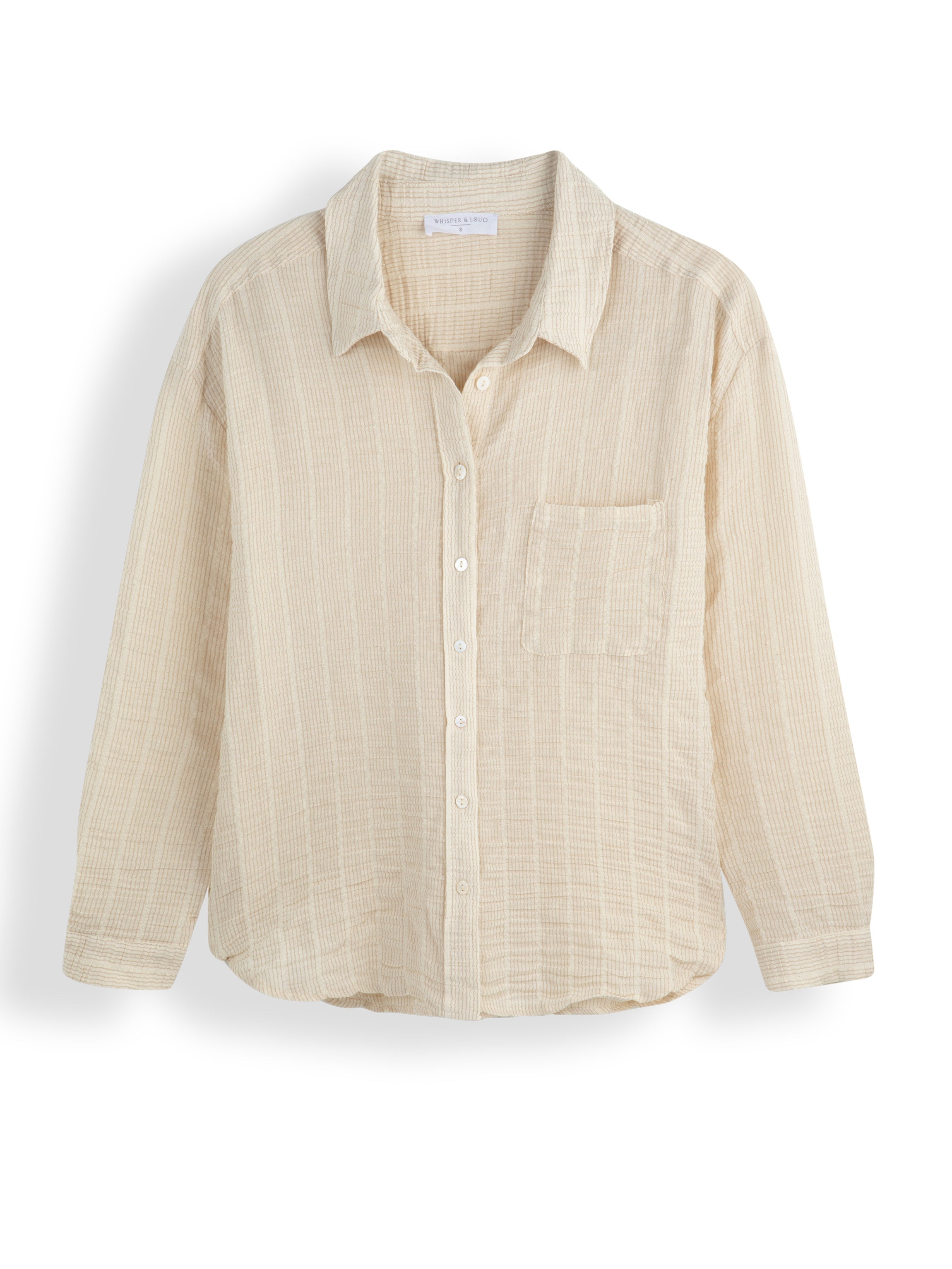 חולצת כותנה פשתן מכופתרת בריג'יט