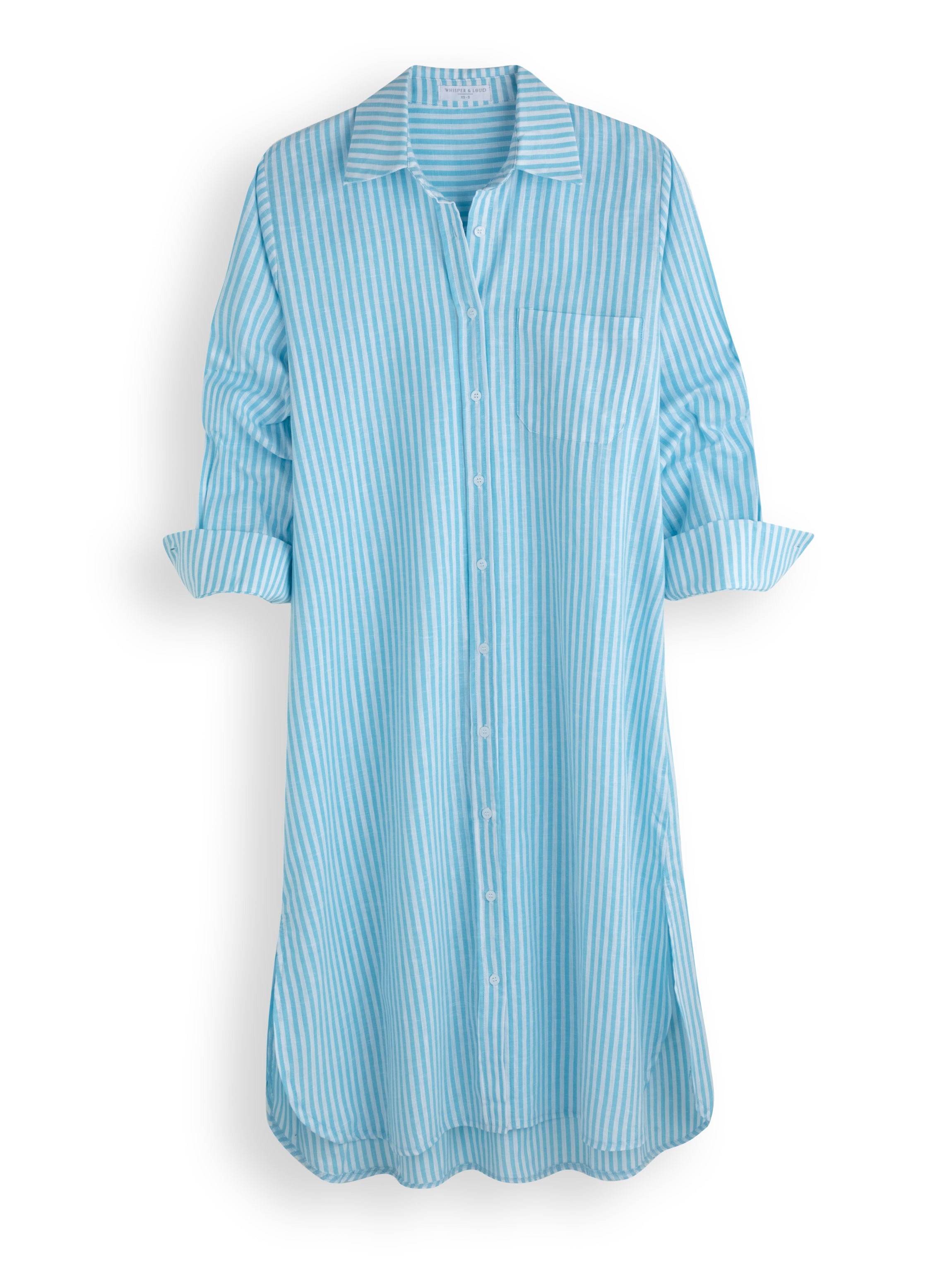 שמלת חולצה פס פשתן