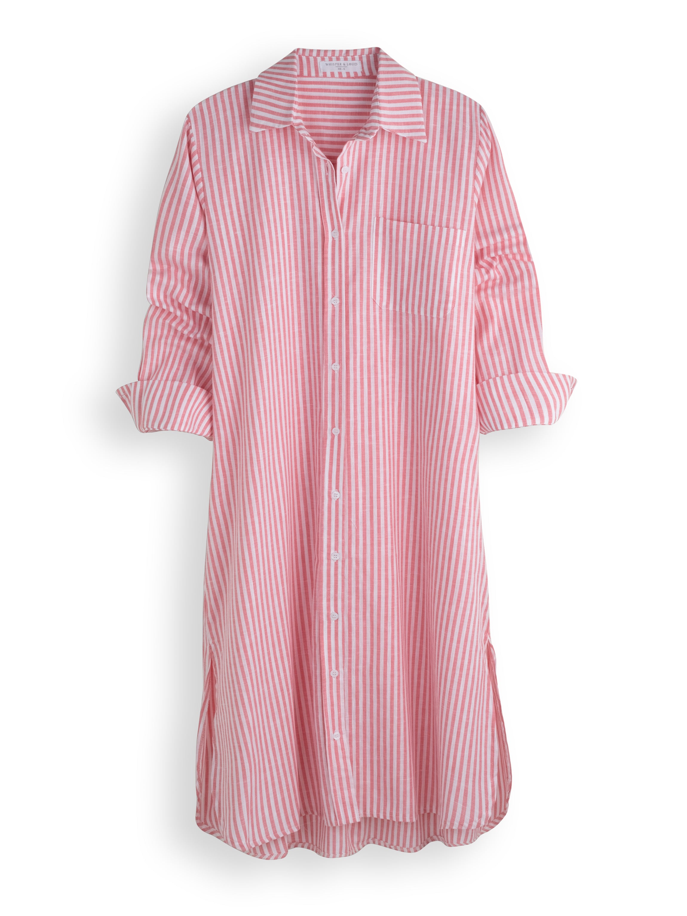 שמלת חולצה פס פשתן