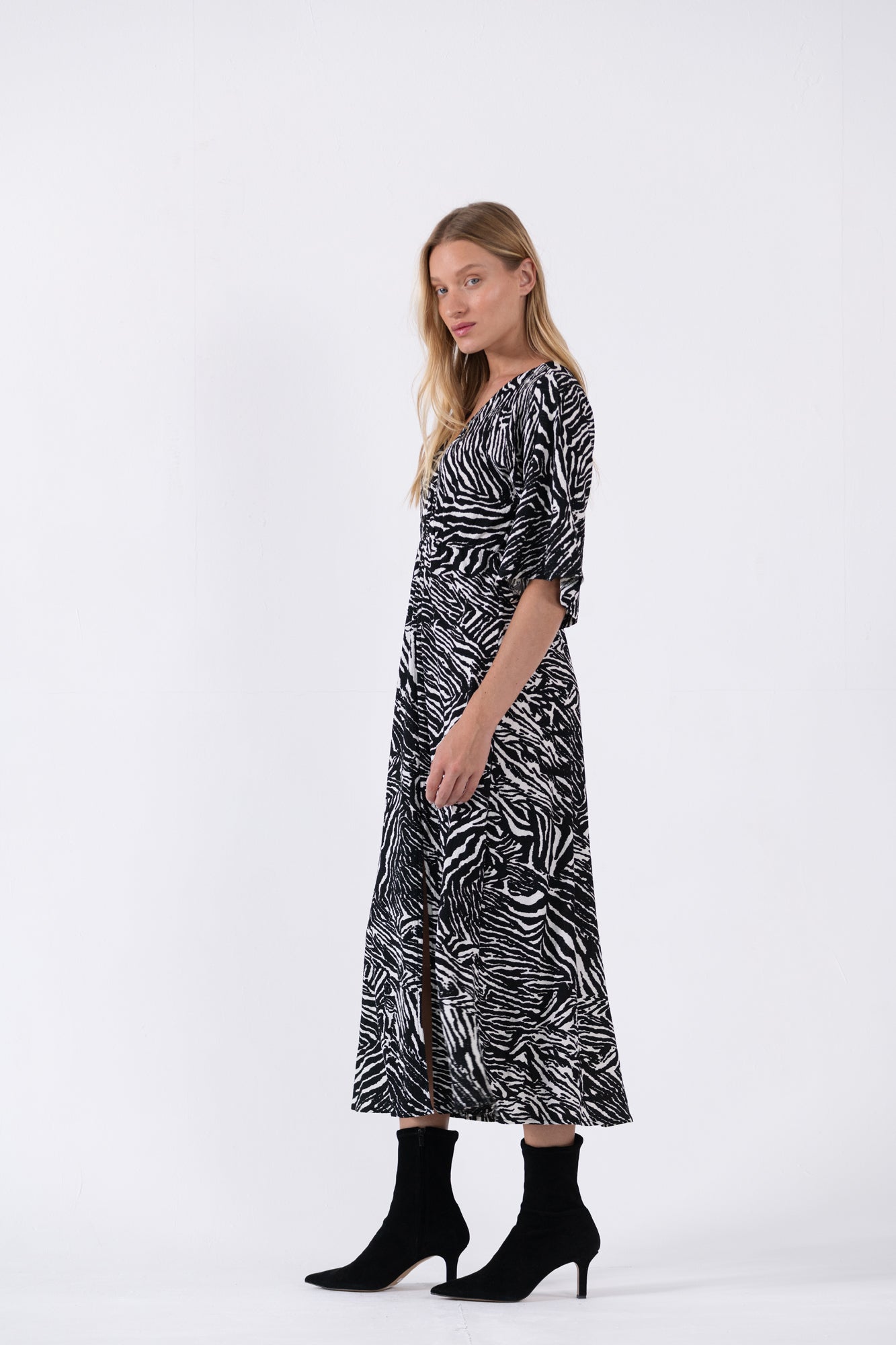 שמלת מעטפת דפוס זברה