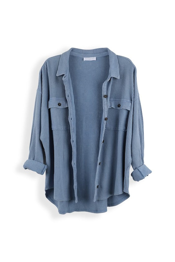 חולצת ואוברסייז פל כותנה מכופתרת