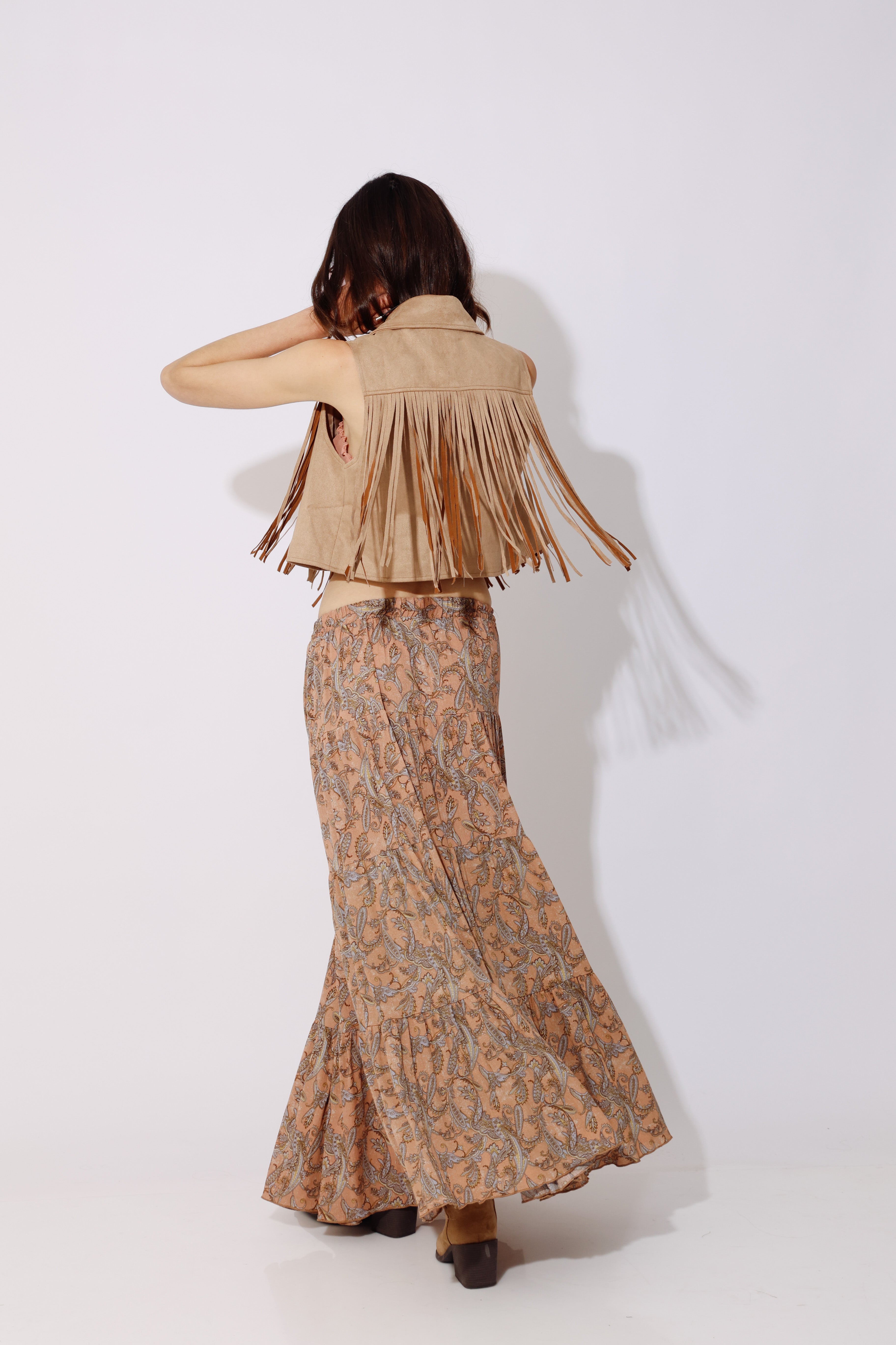 חצאית בוהו מקסי קומות | 100% ריון | Boho Maxi Skirt