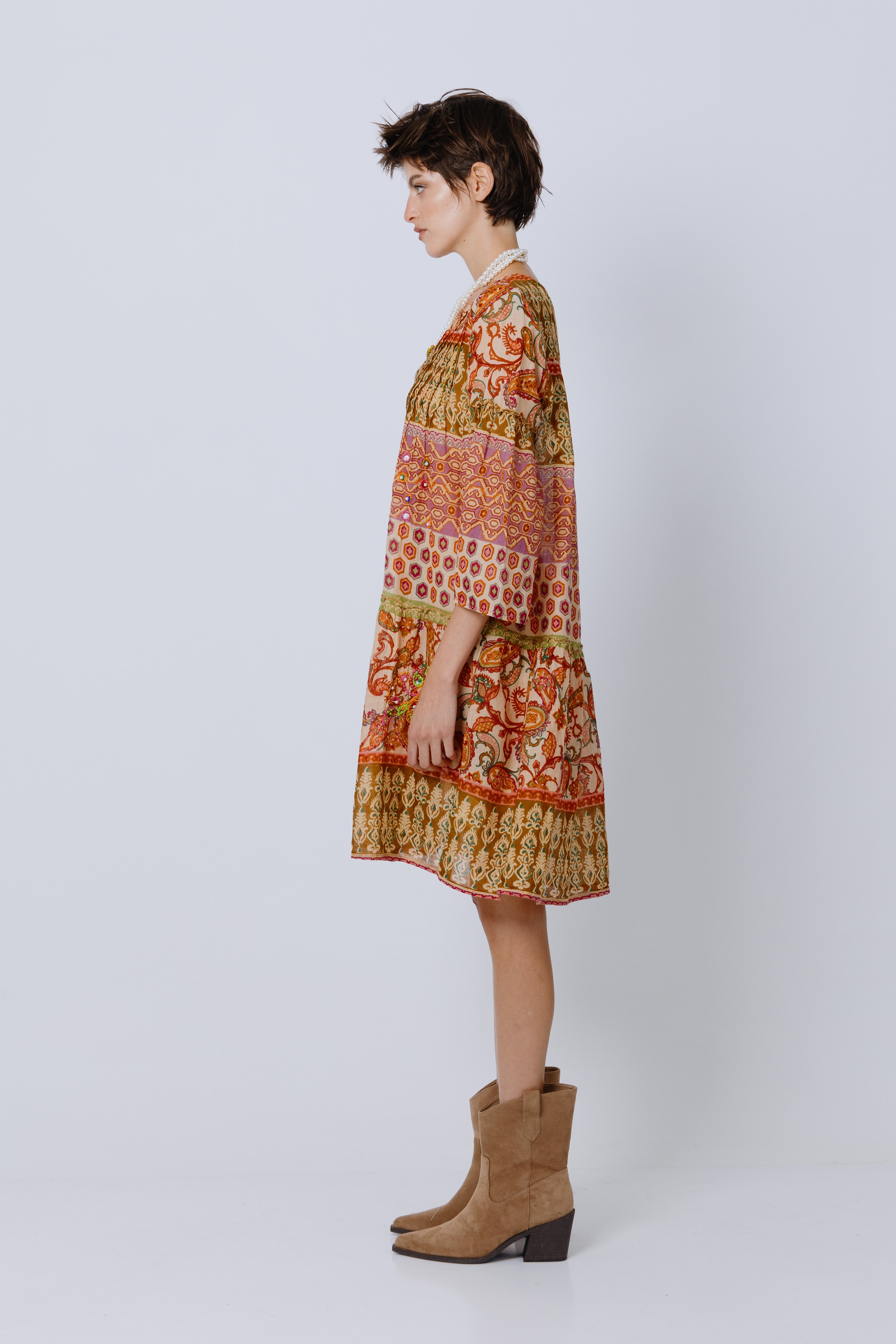 שמלת כותנה הינדי-פולק