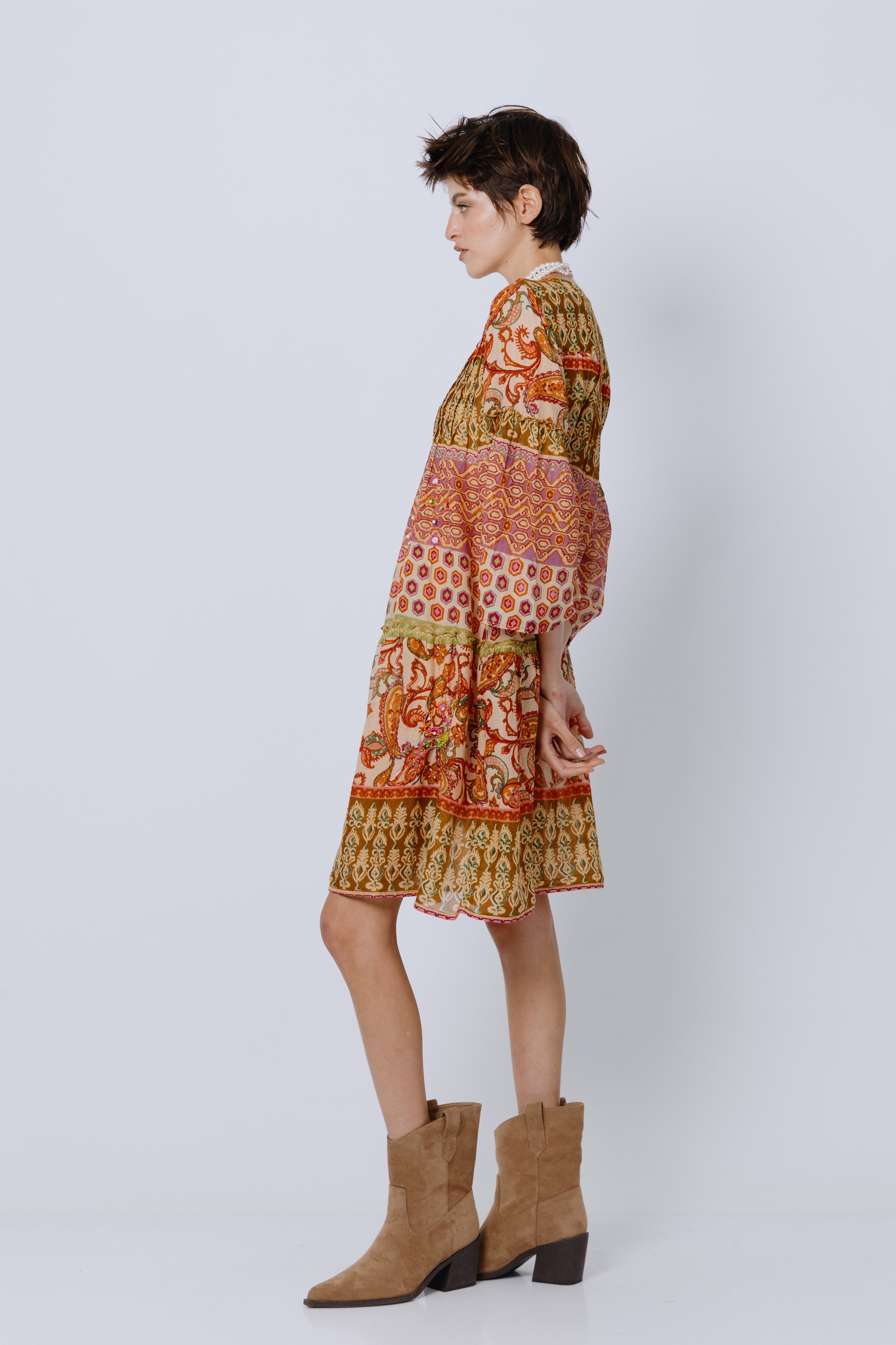 שמלת כותנה הינדי-פולק