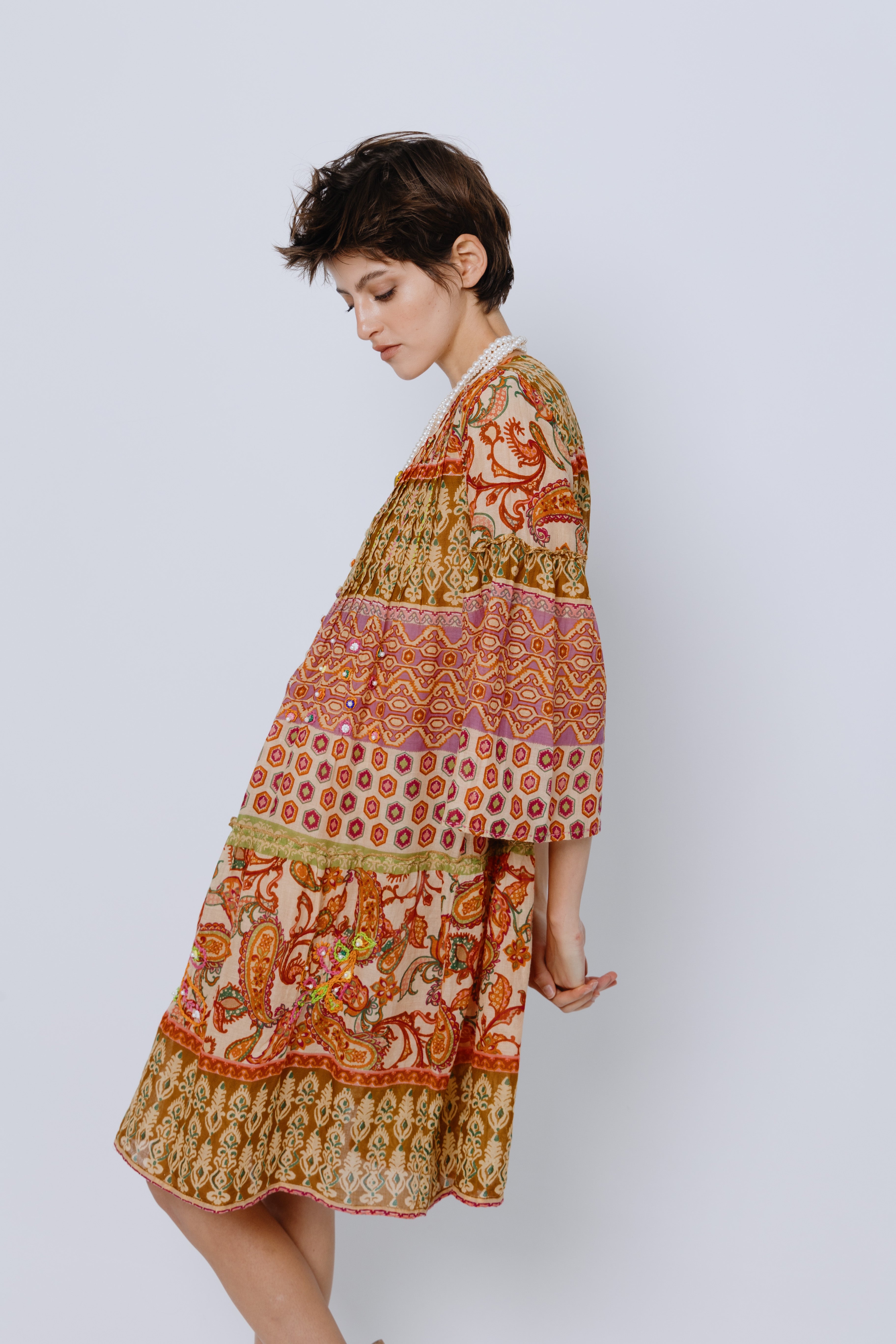 שמלת כותנה הינדי-פולק