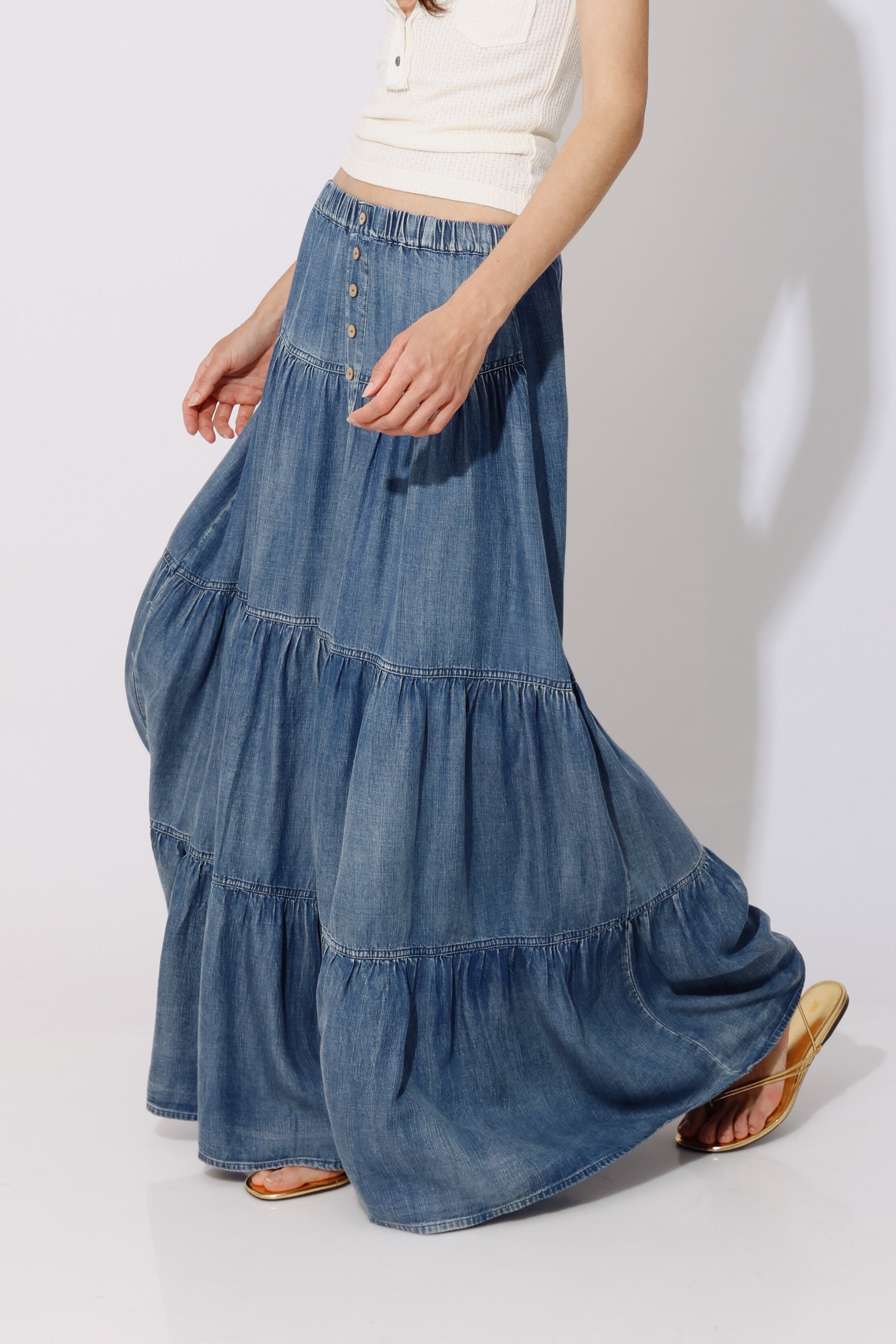 חצאית בוהו מקסי קומות סדונה | 100% טנסל
