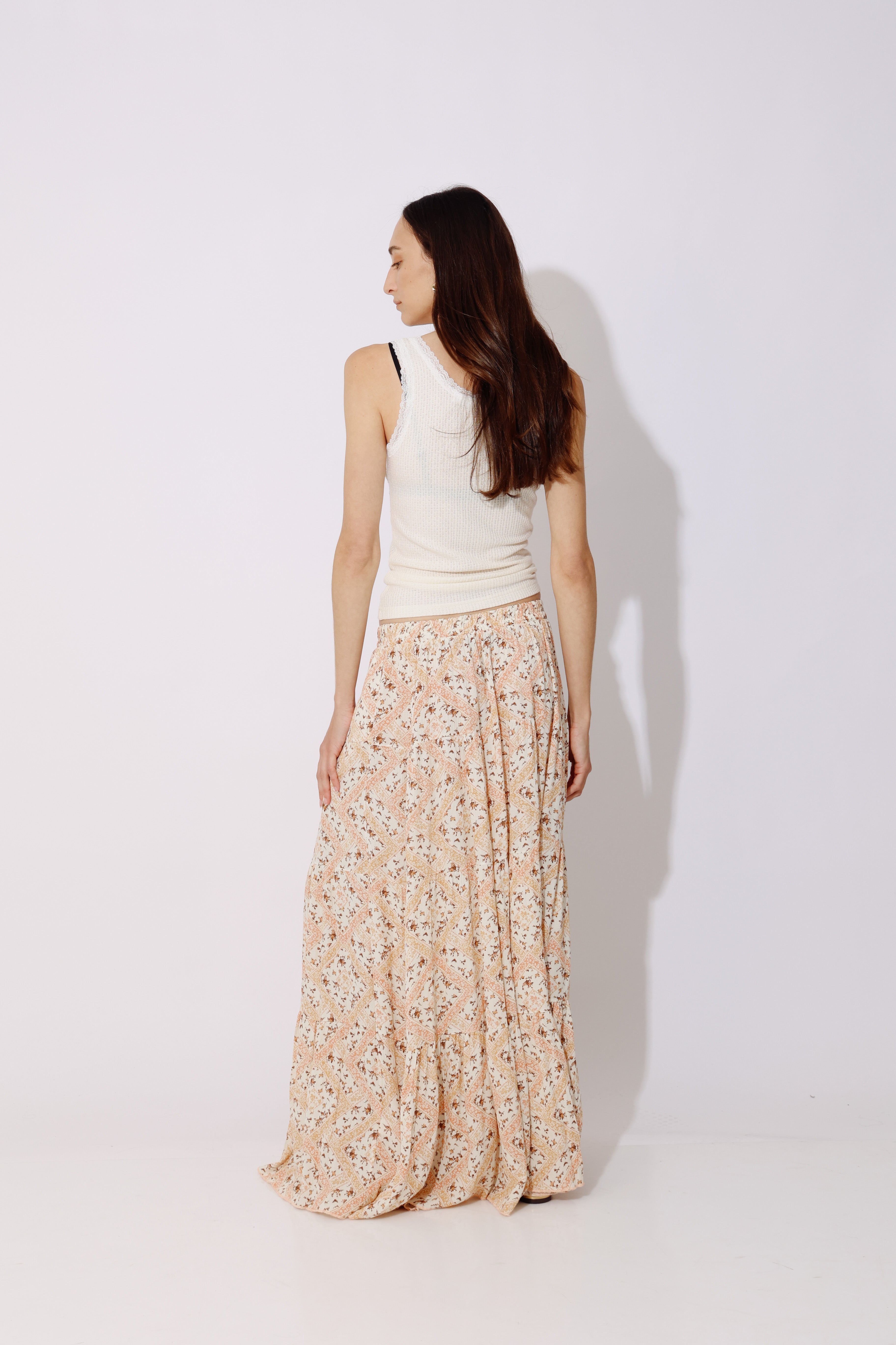 חצאית בוהו מקסי קומות | 100% ריון | Boho Maxi Skirt