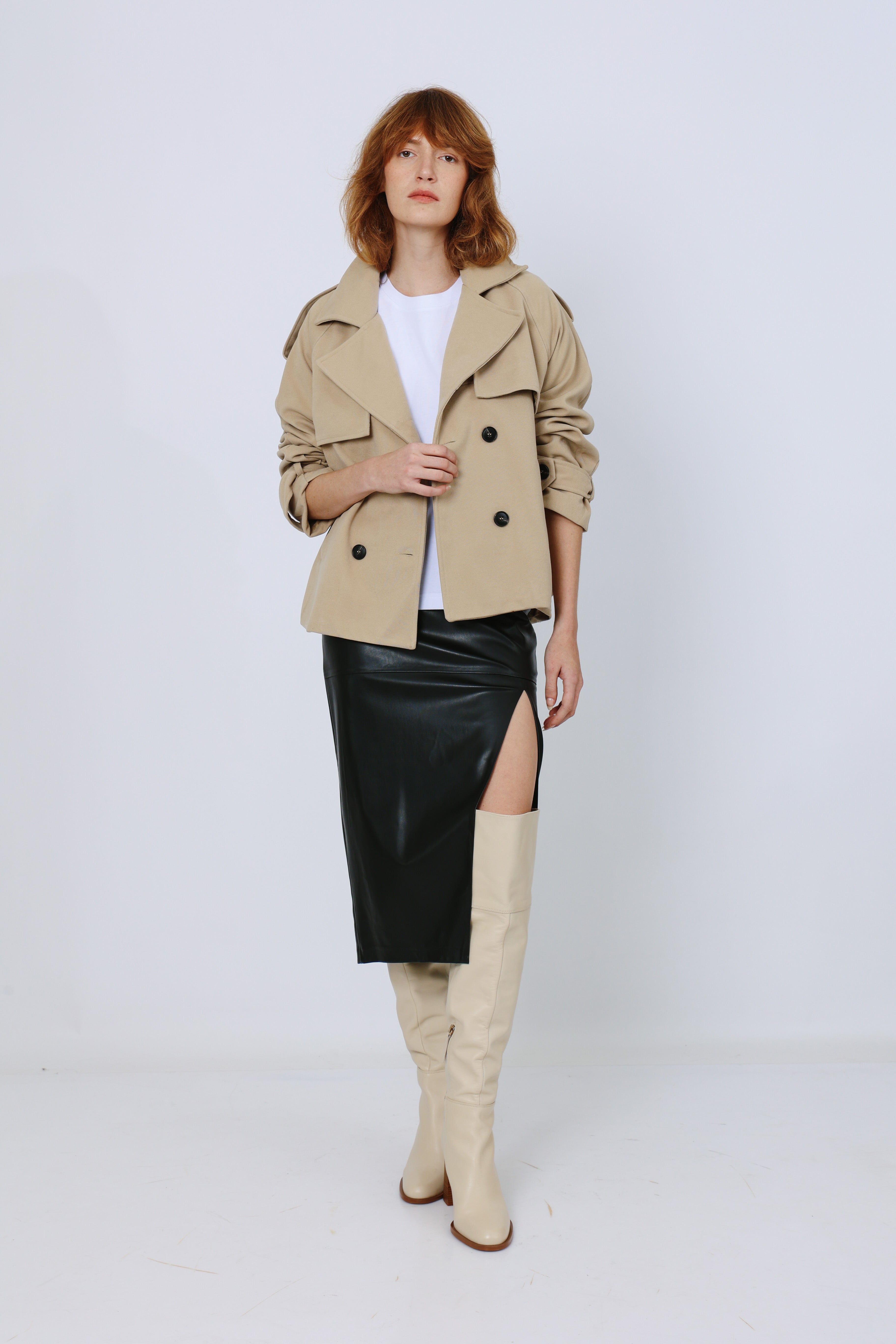 חצאית עפרון עור טבעוני