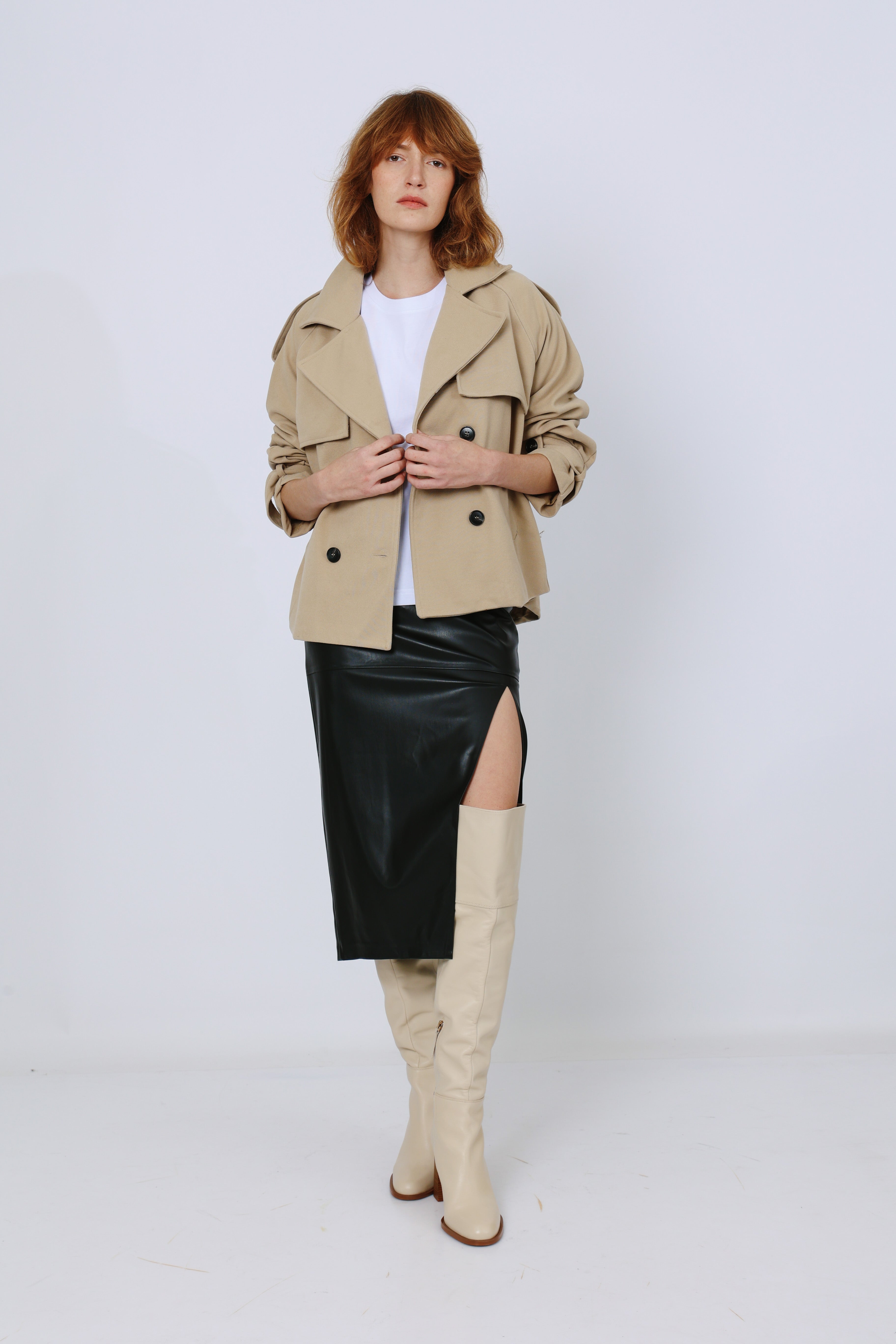 חצאית עפרון עור טבעוני