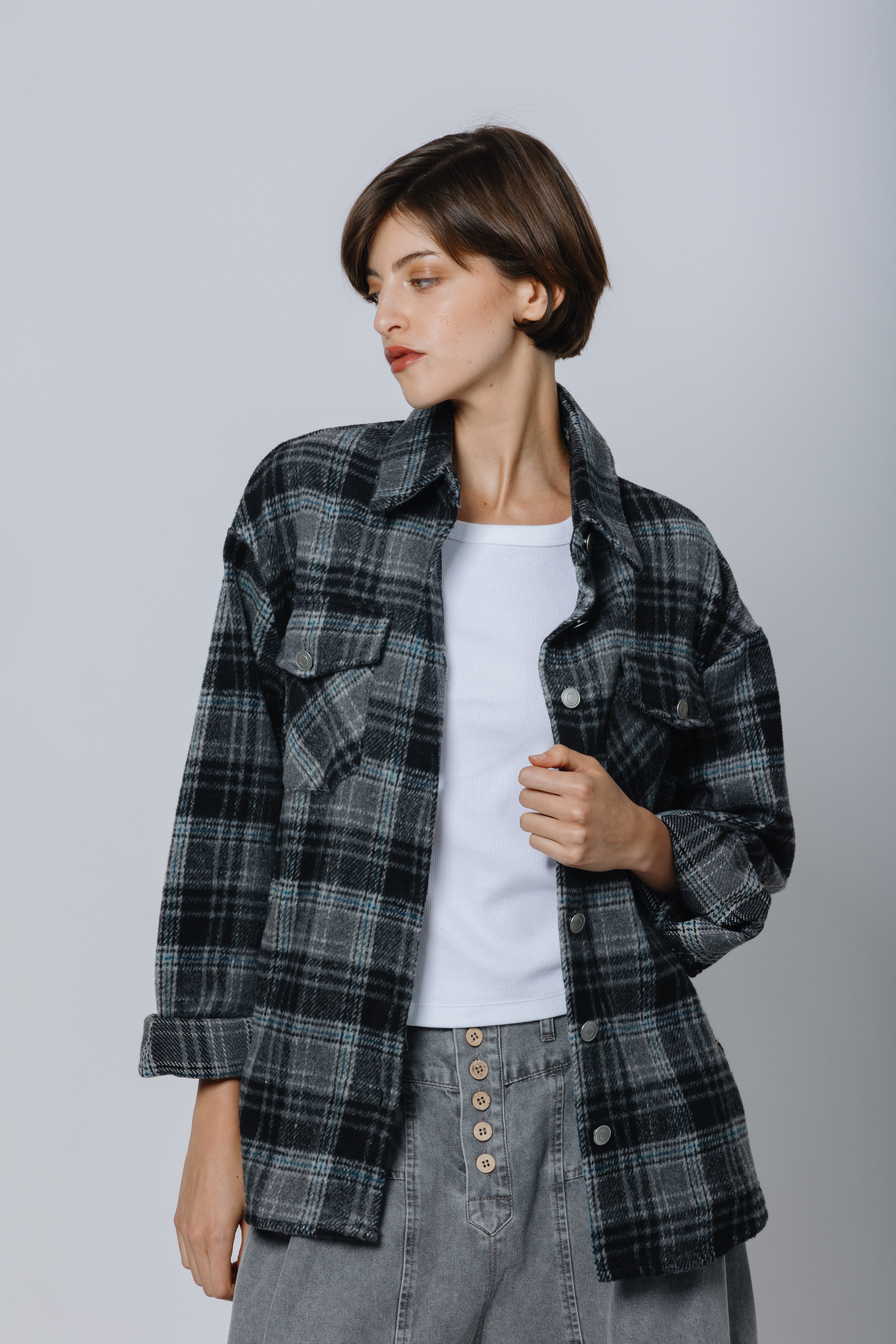 אובר-שירט משבצות פלנל מיסיסיפי