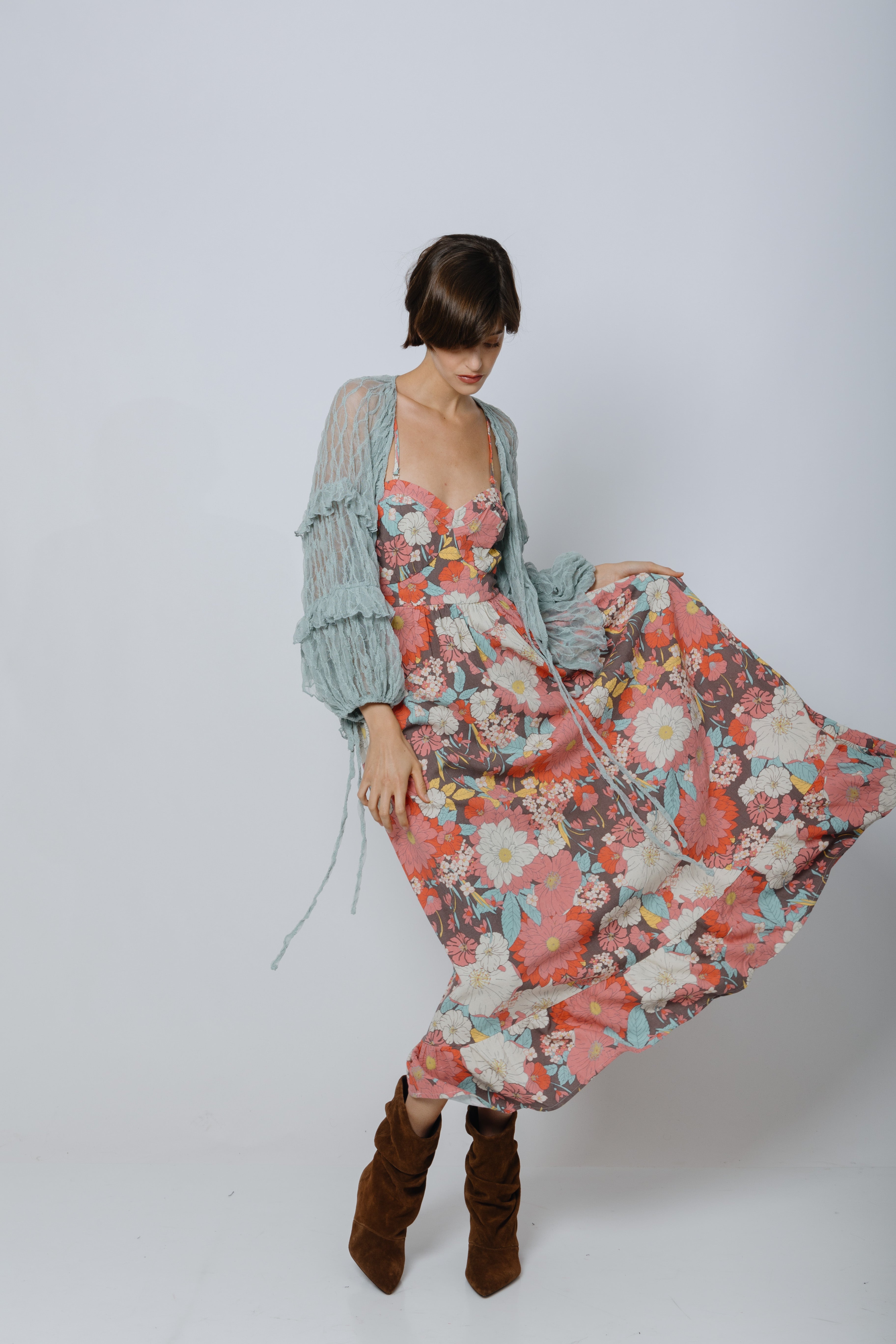 שמלת פלורה פשתן